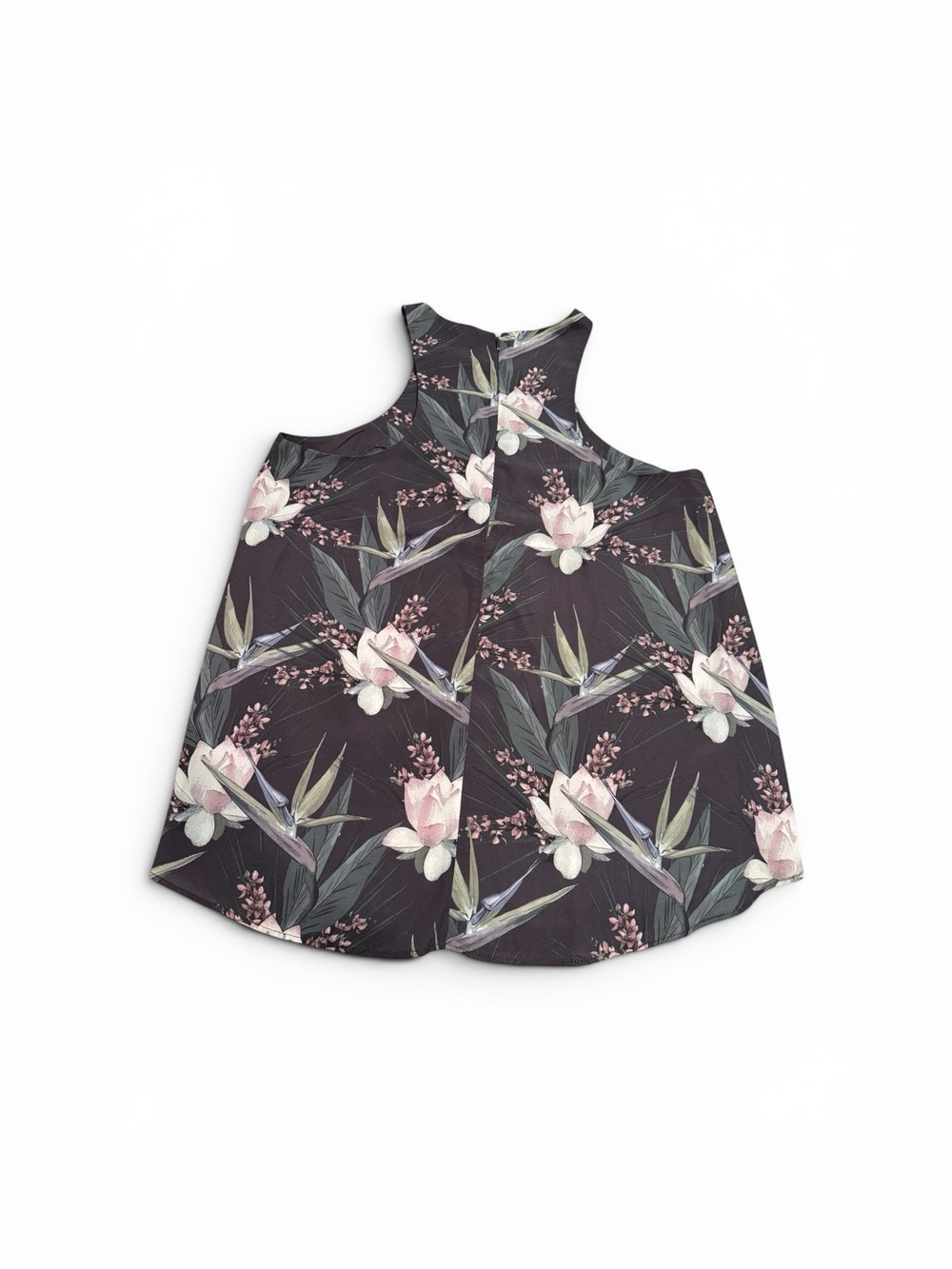 Stylestalker Sleeveless Floral Halter swingy trapeze tank GORGEOUS fabric - Picture 3 of 3
